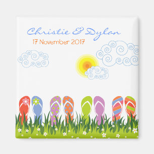 Zomer Teenslippers Plezier in de zon Save the Date Magneet