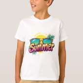 Zomer Tekst - Kleurrijke Zomer Zonnebril T-shirt (Voorkant)