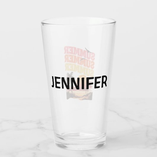 Zomer tekst ontwerp glas (Achterkant)