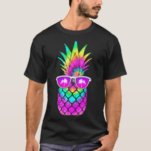 Zomer Tie Dye Ananas Zonnebril Tropisch Fruit T-shirt