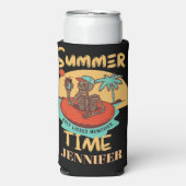 Zomer tijd, aangepaste naam grappige strand vakant (Seltzer Voorkant)