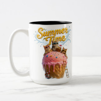 Zomer tijd tweekleurige koffiemok