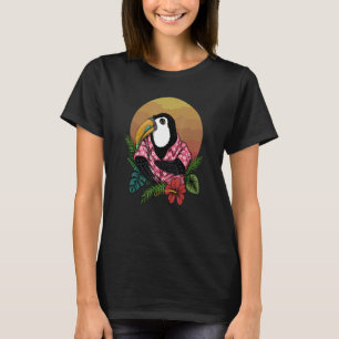 Zomer Toucan in Hawaï met Hibiscus Fun Retro Co T-shirt