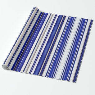 Zomer Trendy Navy Blue Boat Stripes Collectie Cadeaupapier