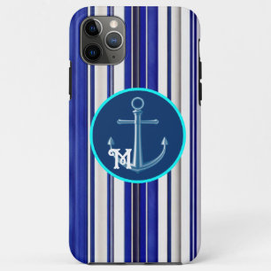Zomer Trendy Navy Blue Boat Stripes Collectie iPhone 11 Pro Max Hoesje