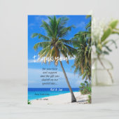 Zomer Tropical Beach Palm bruiloft Dank u KAART (Staand voorkant)