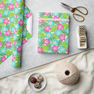 Zomer Tropisch Hawaïaans Bloemmotief Cadeaupapier