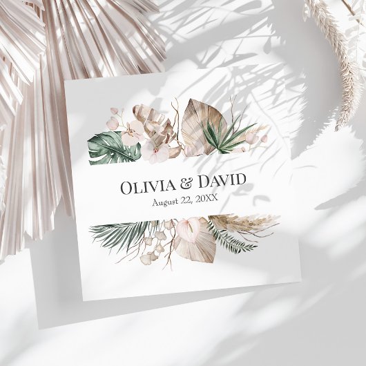 Zomer Tropische Orchidee en Monstera Papieren Serv Servet