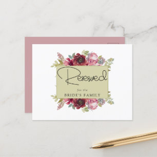 Zomer Tuin Aquarel Bloemen Huwelijk Gereserveerd Briefkaart