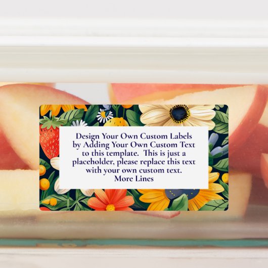 Zomer Tuin Bloemen Aardbeien Custom Labels (Aangebracht)