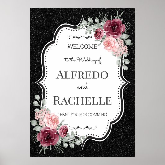 Zomer Tuin Bloemen Bruiloft Poster (Voorkant)