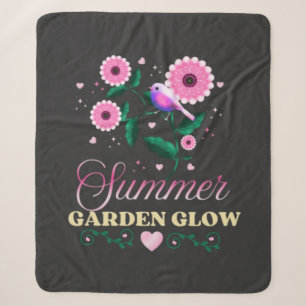 Zomer Tuin Gloed Vogel Bloem Botanische Cottageco Sherpa Deken