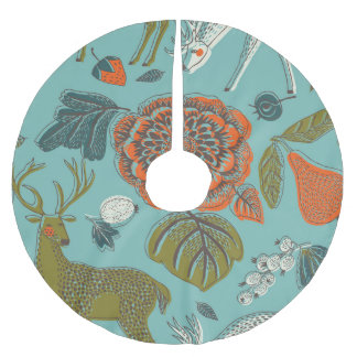 Zomer Tuin Herten Naadloze illustratie. Kerstboom Rok