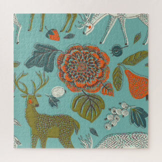 Zomer Tuin Herten Naadloze illustratie. Legpuzzel
