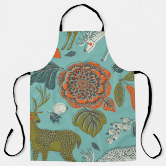 Zomer Tuin Herten Naadloze illustratie. Schort