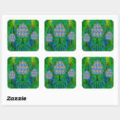 Zomer tuin vierkante sticker (Vel)