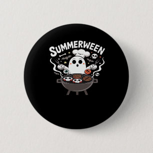 Zomer tussen BBQ Grappig Ronde Button 5,7 Cm