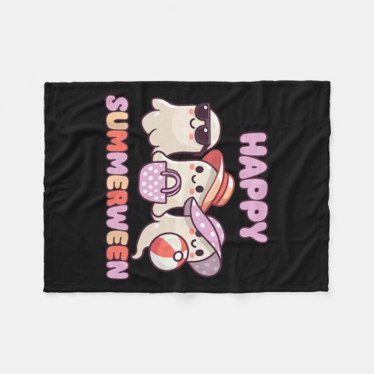 Zomer tussen Halloween Ghost Fleece Deken (Voorkant (Horizontaal))