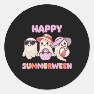 Zomer tussen Halloween Ghost Ronde Sticker