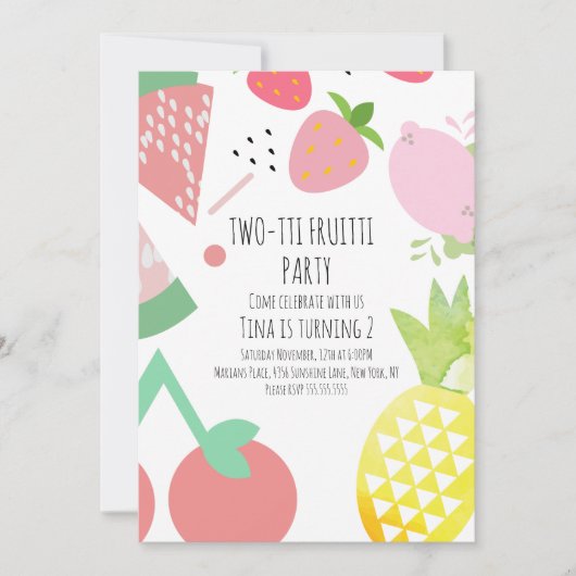 Zomer Tutti Fruitti Tropisch Groot Fruit Kaart (Voorkant)