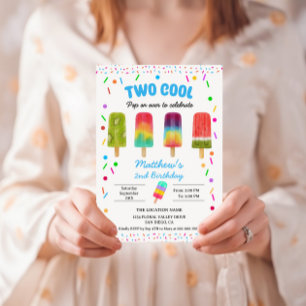 Zomer Twee Koele Popsicle 2e Verjaardagsfeestje Kaart
