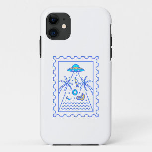 Zomer UFO Invasie Postzegel iPhone 11 Hoesje