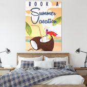 Zomer vakantie Cartoon reisposter Canvas Afdruk (Insitu (Slaapkamer))