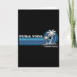 Zomer Vakantie Costa Rica Pura Vida Retro Stijl Kaart