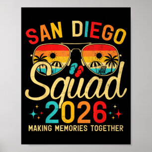 Zomer Vakantie Gezinsreis San Diego Beach CA Poster