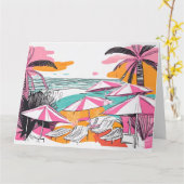 Zomer Vakantie Grote Vouwkaart Kaart (Gele Bloem)