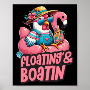 Zomer Vakantie Kip Drijvende Boot Zomer Vi Poster