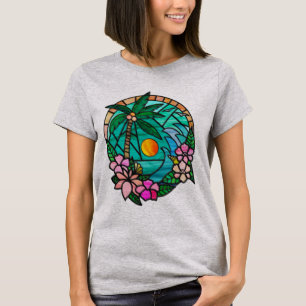Zomer vakantie oceaan strand bij zonsondergang t-shirt