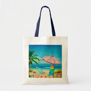 Zomer vakantie op het strand, Ontspanning Tote Bag
