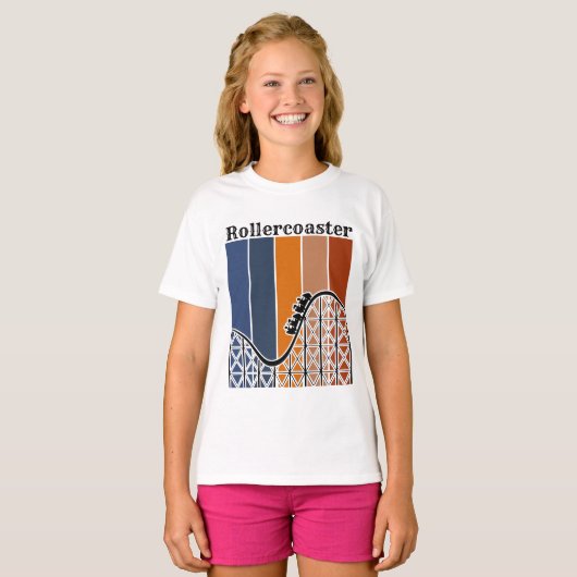 Zomer Vakantie Rand de omtrek van de achtbaan T-shirt (Voorkant volledig)
