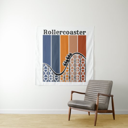 Zomer Vakantie Rand de omtrek van de achtbaan Wandkleed (In situ)