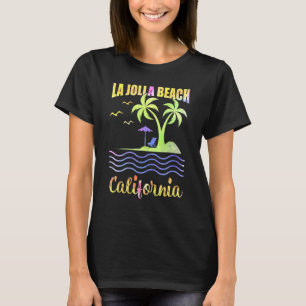 Zomer Vakantie Retro Zonsondergang Californië La J T-shirt