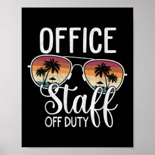 Zomer Vakantie School Einde Jaar Kantoor Personeel Poster