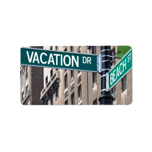 Zomer Vakantie Strand Straat Tekens Etiket (Voorkant)