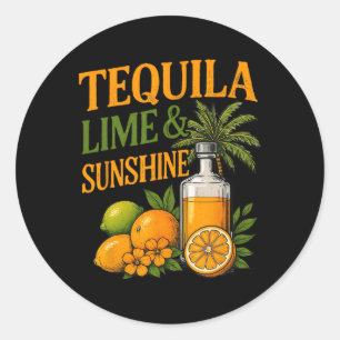 Zomer Vakantie Strand Tequila Ronde Sticker