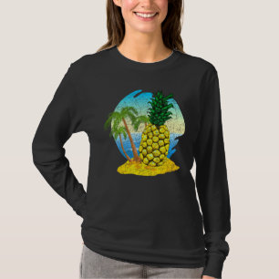 Zomer Vakantie Tropisch Fruit Strand Palmboom T-shirt