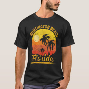 Zomer Vakantie Vintage Zonsondergang Florida Hunti T-shirt