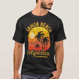Zomer Vakantie Vintage Zonsondergang Polynesische T-shirt