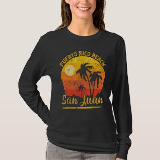 Zomer Vakantie Vintage Zonsondergang San Juan Puer T-shirt