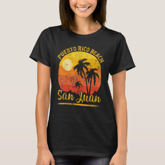 Zomer Vakantie Vintage Zonsondergang San Juan Puer T-shirt