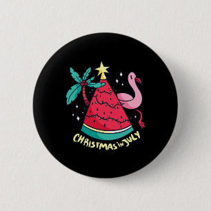 Zomer Vakantie Watermeloen Kerstboom Kerstmis Ronde Button 5,7 Cm