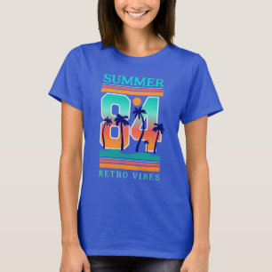 Zomer van 1984 Retro Vibe Beach Thema T-shirt