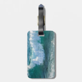 Zomer van de Geweldige Golf van zee zeeën op zee v Bagagelabel (Achterkant verticaal)