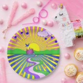 Zomer van de Liefde Psychedelische zestigheden Zon Papieren Bordje (Feest)