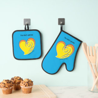 Zomer van liefde -De chef speciaal - Gepersonalise Ovenwant & Pannenlap Set