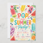 Zomer Verjaardag Popsicle Zwembad Feest Tropisch F Kaart (Voorkant)